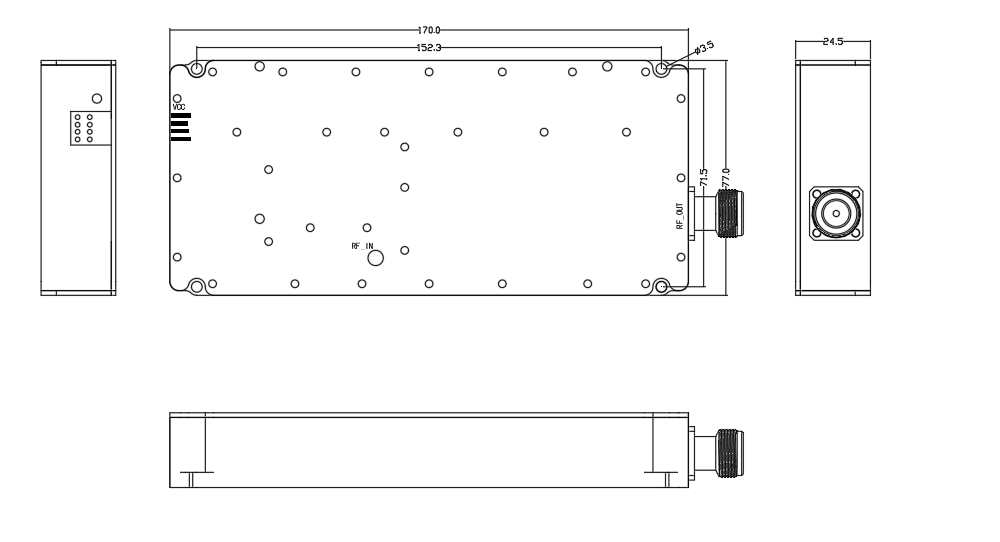 宽带功率放大器1000-6000MHZ 50W
